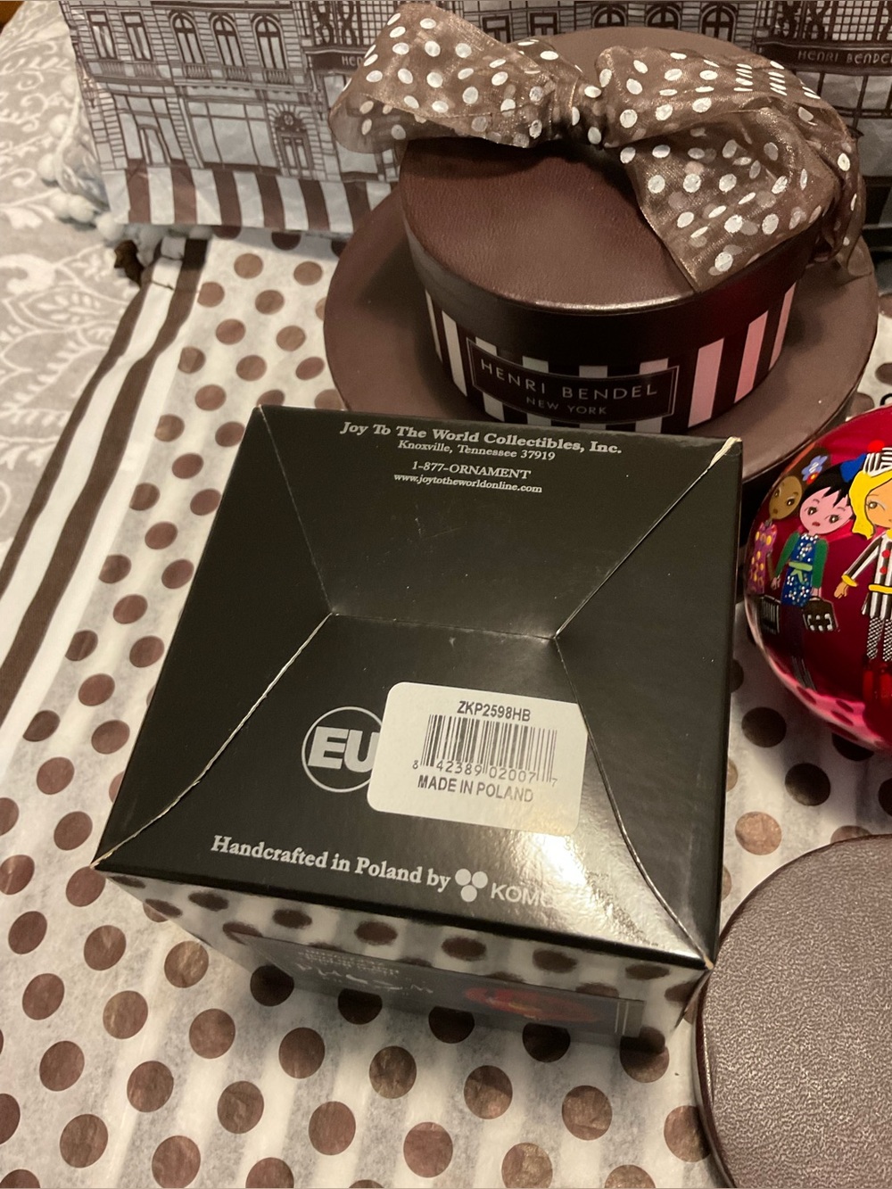 Rare Henri Bendel Joy to the World Bendel Dolls Ornament with Tag & Original Box - Picture 14 of 16